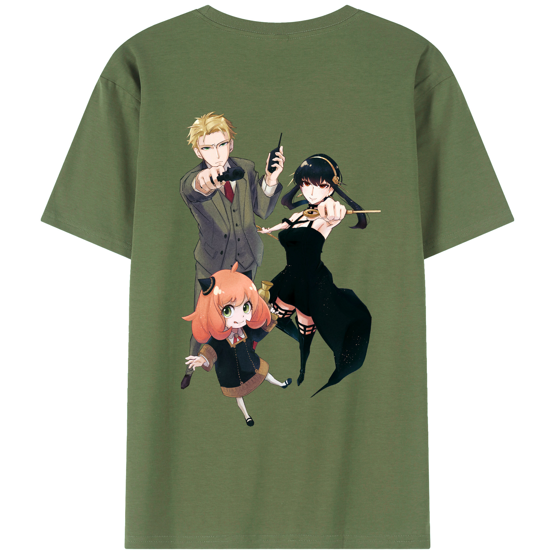 （画像用） SPY×FAMILY间谍家家酒 綿100％ メンズ半袖Tシャツ（バックプリント） 通気性